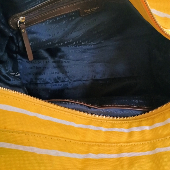 Kate Spade Yellow Striped Women's Bag - Picture 9 of 10